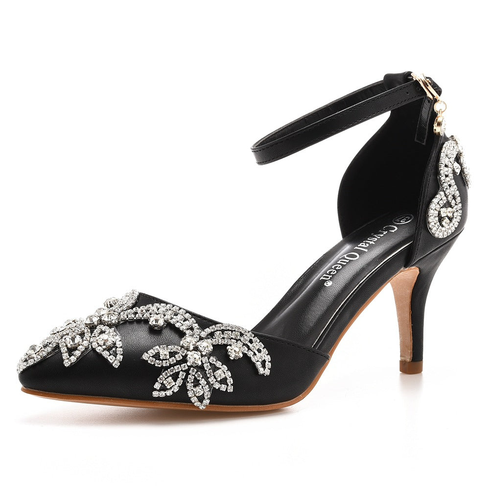 Plus Size Stiletto Pointed Toe Rhinestone High Heels