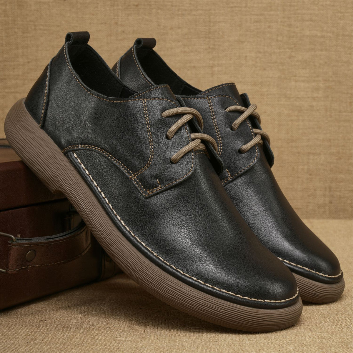 Men's Retro Front Business Commute Comfortable Soft Bottom Top Men's Casual Leather Shoes