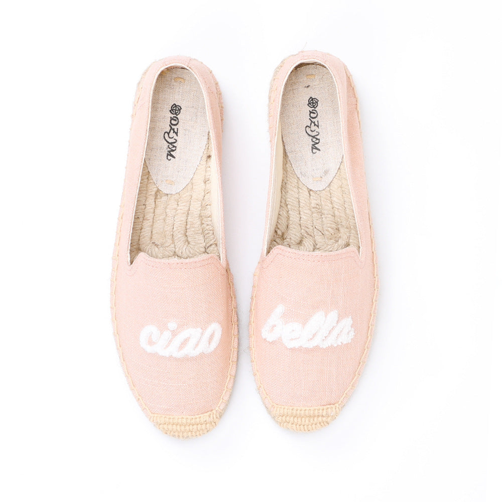 Women's Toe Slip-on Creative Low Top Solid Canvas Shoes