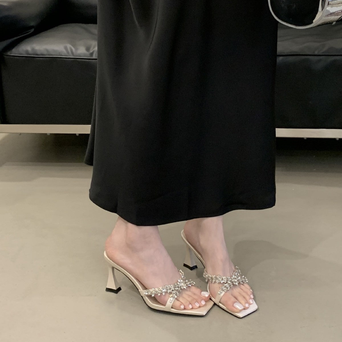 Women's Chunky Open Sexy Cross Sling French Heels