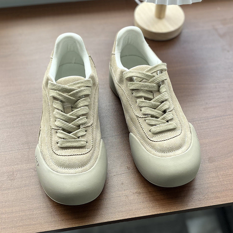 Men's Toe Fashionable High-grade White For Boys Platform Men's Casual Leather Shoes