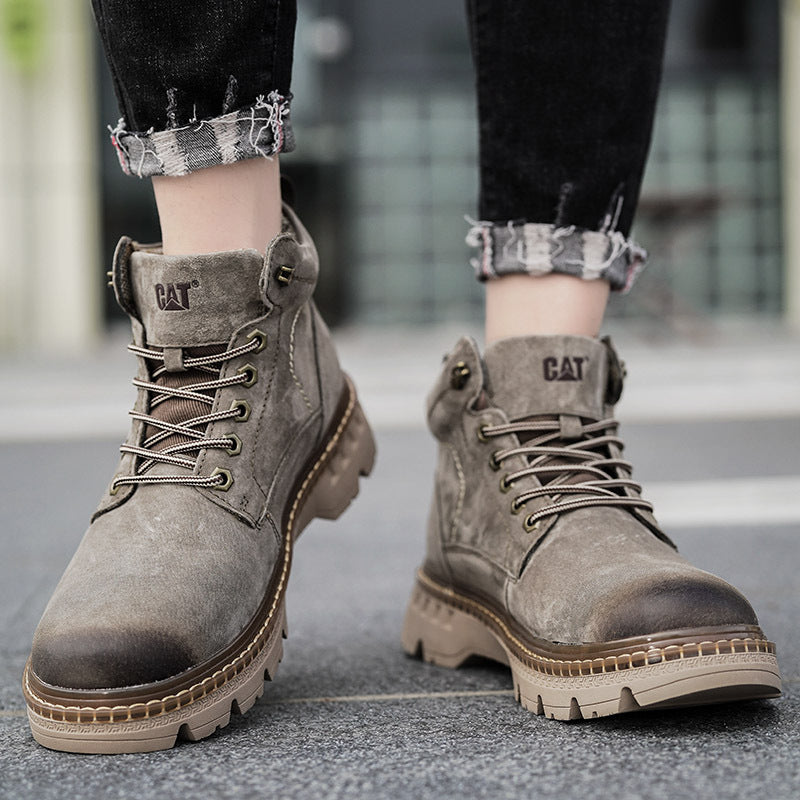 Men's Top Layer Pigskin Retro British Frosted Outer Men's Casual Shoes
