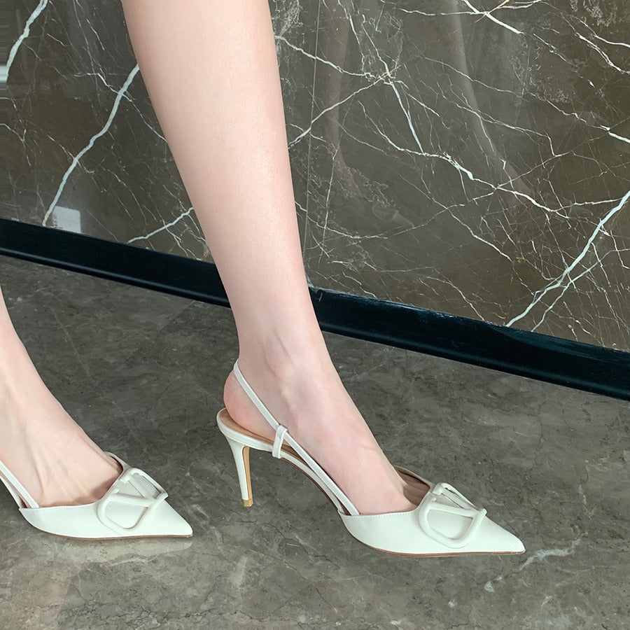 Women's Lady Grape Mom Elegant Pointed High Heels