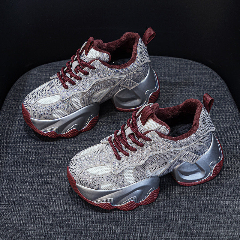Women's Platform Height Increasing Insole Fashion Temperament Dad Starry Men's Shoes