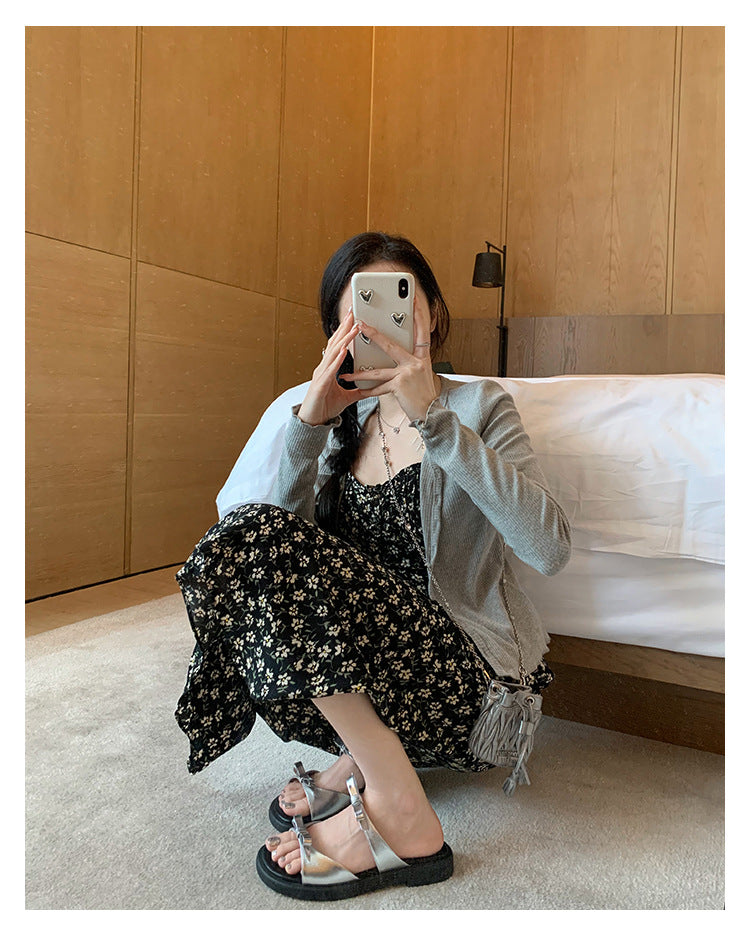 Women's Outer Wear High-grade Flat Summer French Sandals