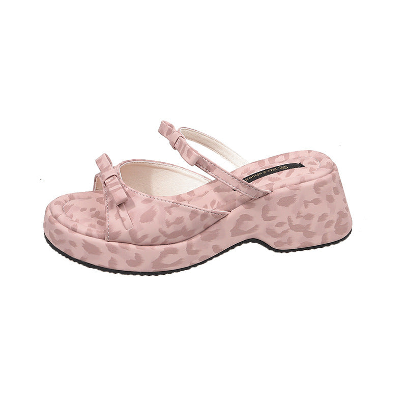 Women's Niche Leopard Print Summer Outdoor Wear Slippers