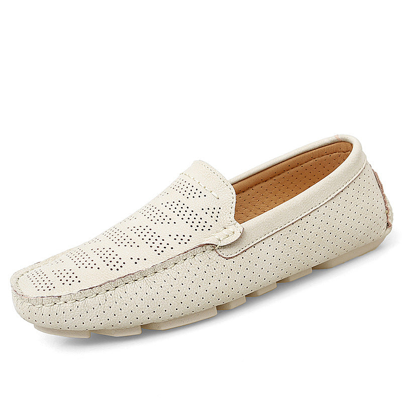 Men's Slip-on Comfortable Breathable Punching Driving Plus Casual Shoes