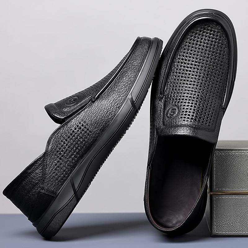 Men's Soft Sole Summer Slip-on Genuine Dad Casual Shoes