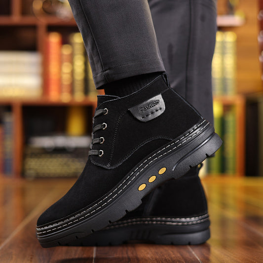Men's Wool Fur Integrated Warm Leisure Ankle Men's Shoes