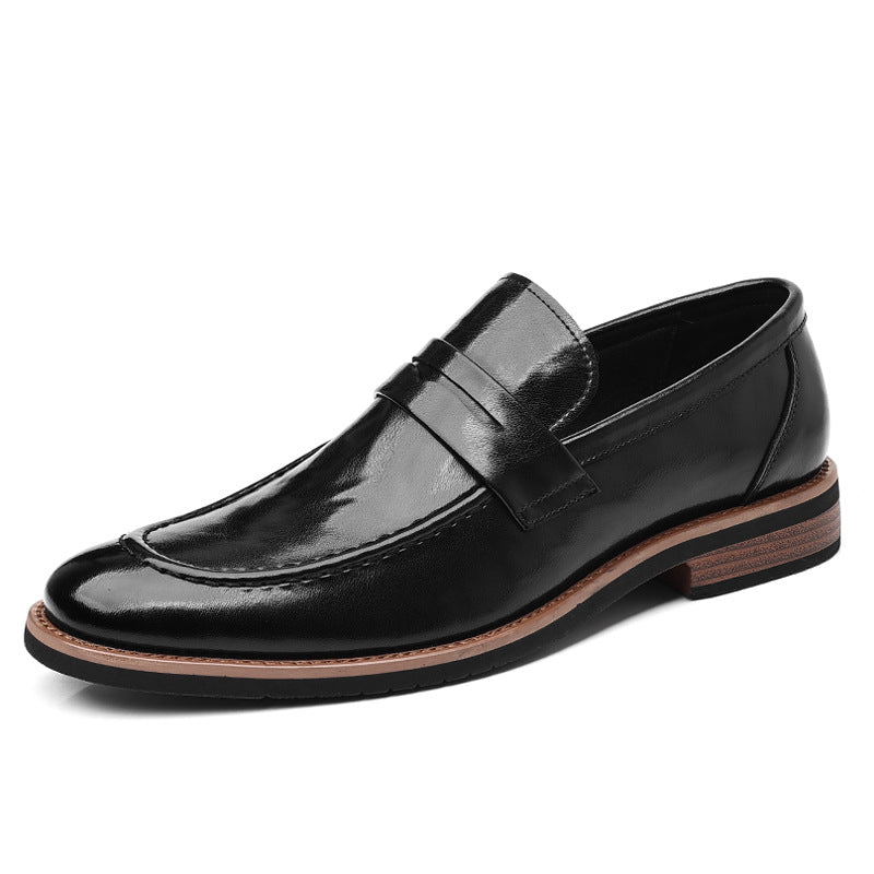Men's British Style Slip-on Soft Bottom High Leather Shoes