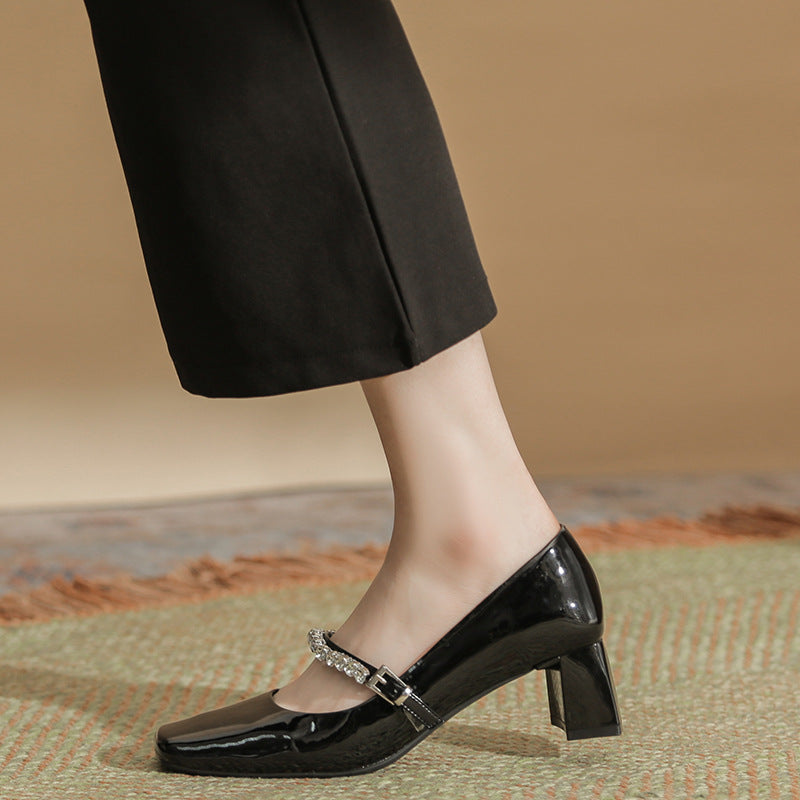Women's Sier Mary Jane High Sense Word Men's Shoes