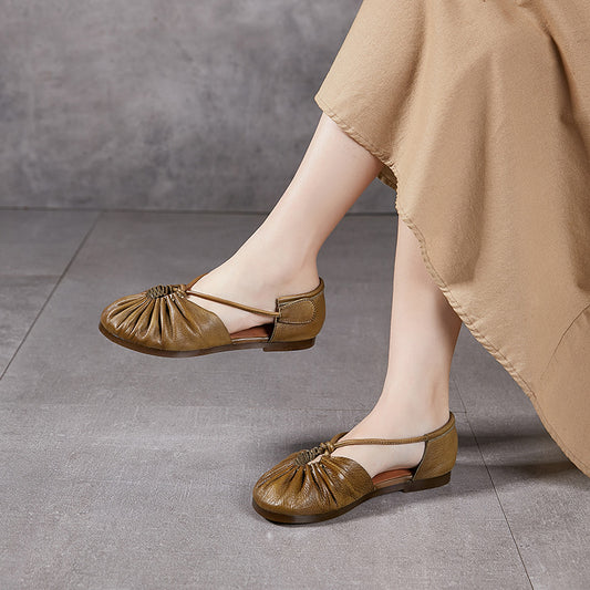 Women's Versatile Niche Leisure Pump Beef Tendon Sandals