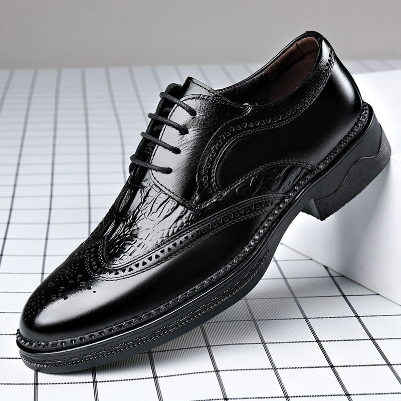 Men's Style Carving Brock Business Formal Wear Leather Shoes