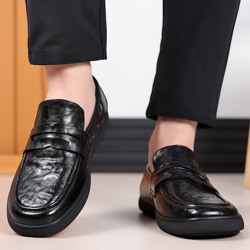Men's Spring Genuine Soft Bottom Surface Vintage Leather Shoes