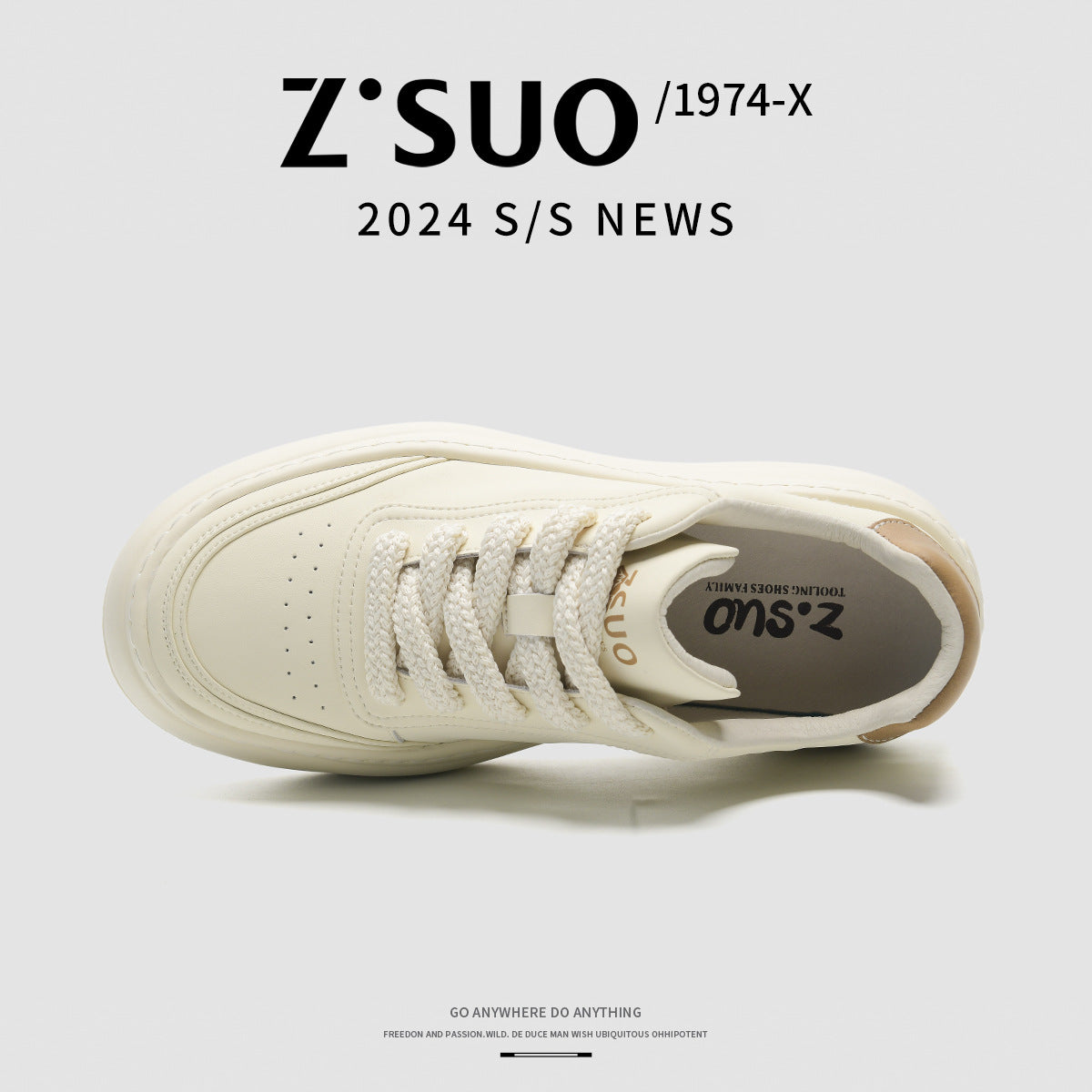 Men's White Versatile Breathable Platform Lightweight Trendy Casual Shoes