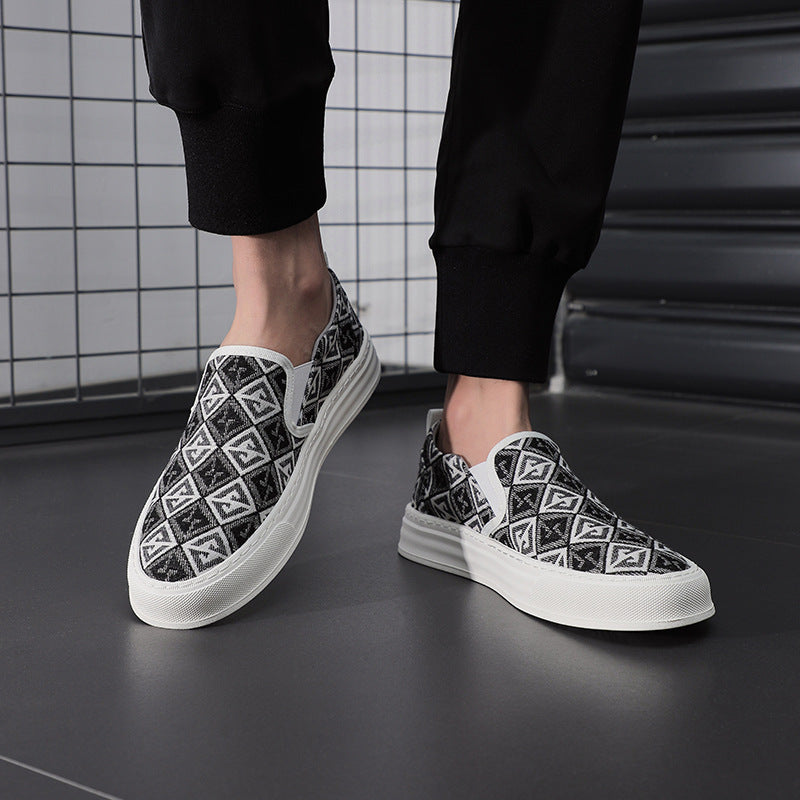 Men's Vintage Cloth Sail Breathable Camouflage Knitted Trendy Canvas Shoes