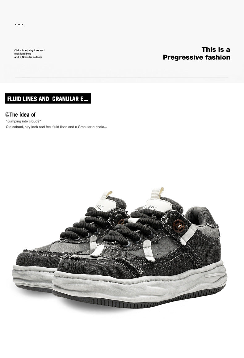 Men's Spring Design Invisible Height Increasing Distressed Sneakers