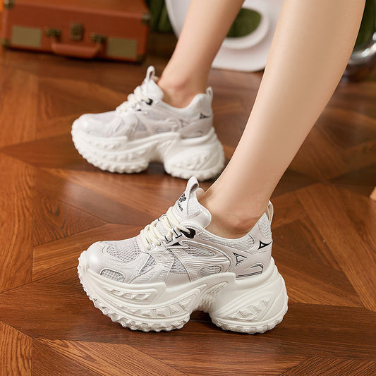 Women's Increasing Insole Dad Spring Platform Hollow Sneakers