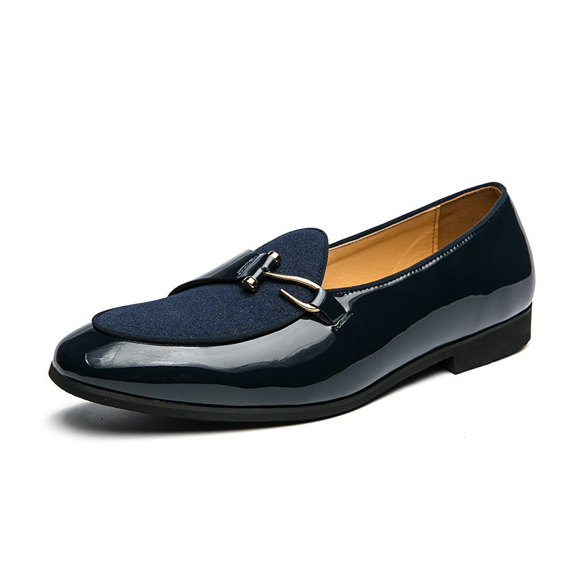 Men's Trendy Personality Small Fashionable Slip-on Four Leather Shoes