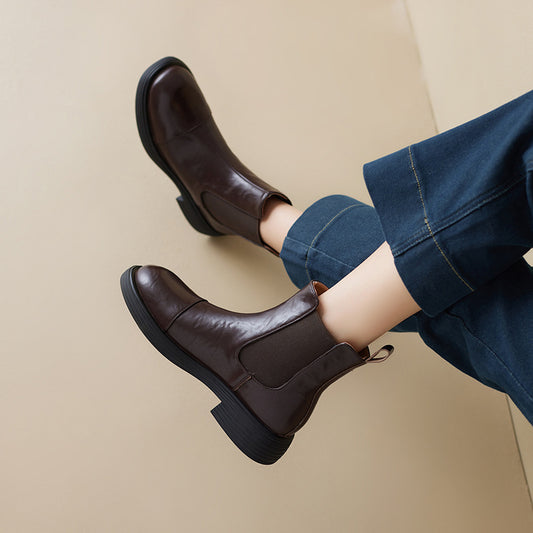 Women's British Retro Chelsea Ankle Martin Smoke Boots