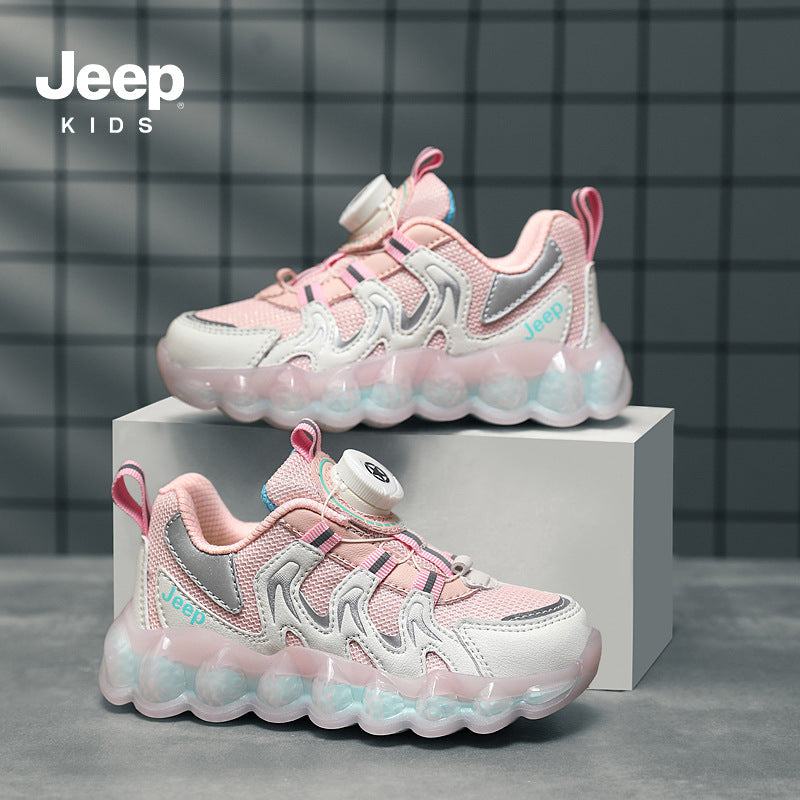 Children's Breathable Mesh Spin Button Daddy Running Kid's Sneakers