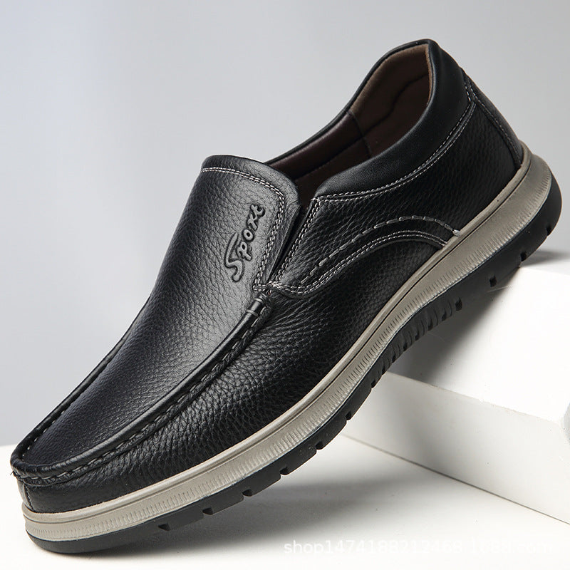 Men's Autumn First Layer Cowhide Driving Loafers