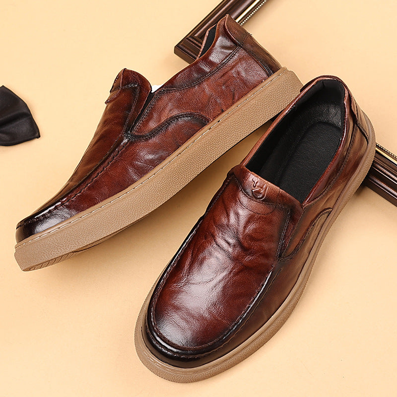 Men's Layer Pure Cattlehide Inner Genuine Cowhide Soft Bottom Men's Casual Leather Shoes