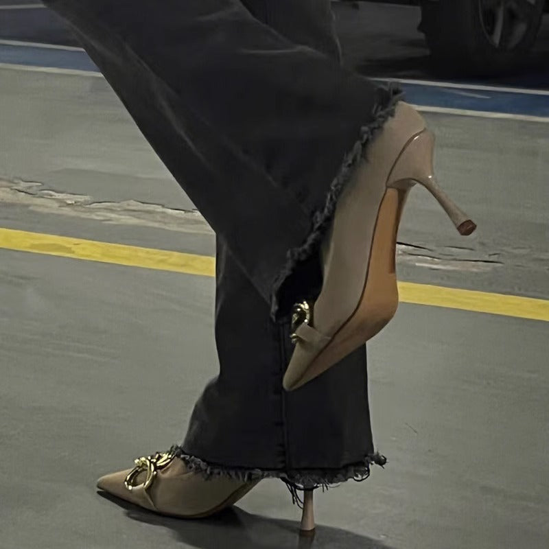 Women's No Tired Feet Nude High Design Women's Shoes