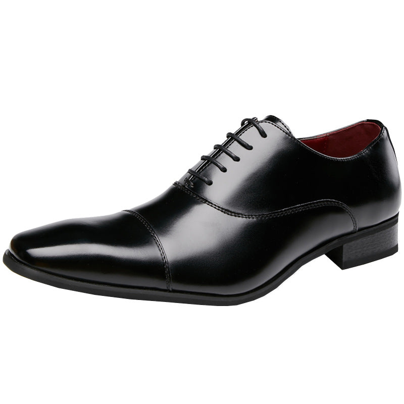 Men's Style Formal Wear Square Toe Wedding Men's Business Leather Shoes