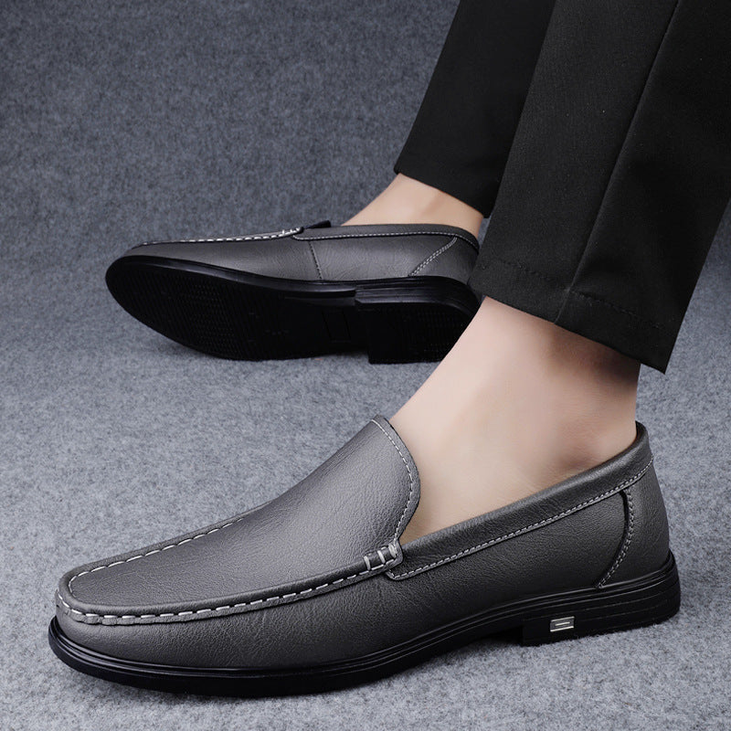 Men's Cowhide British White Business Formal Wear Casual Shoes