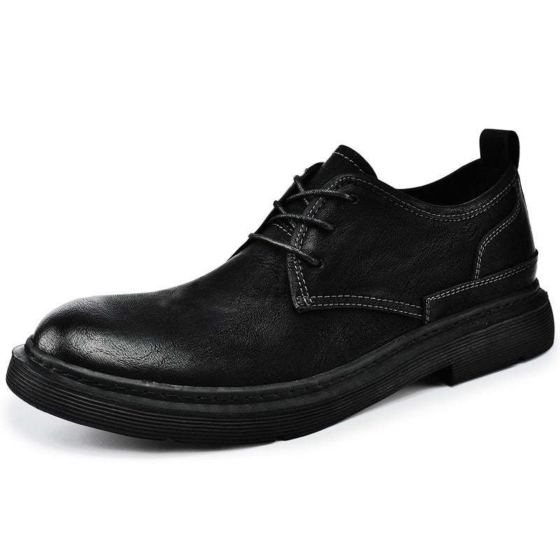 Men's Four Sewing Line Large Size Rubber Leather Shoes