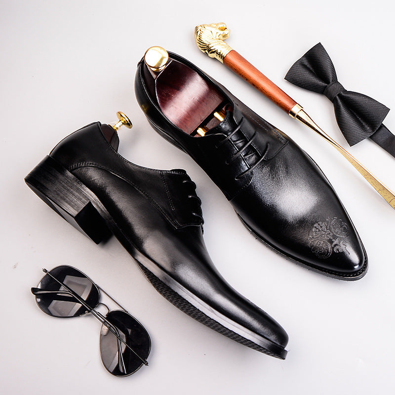 Men's Formal Business British Style Carving Derby Leather Shoes