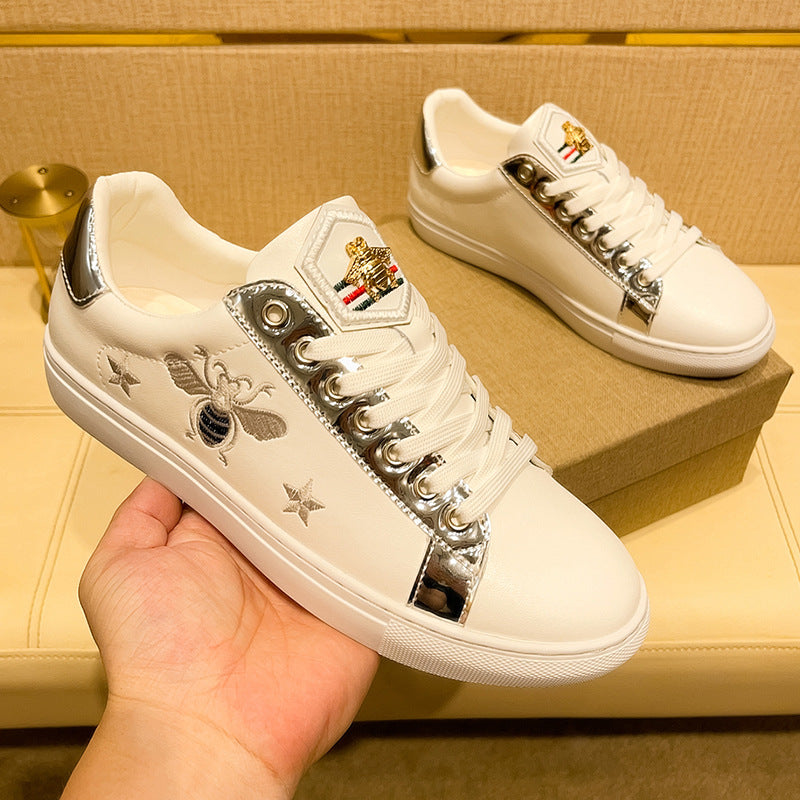 Men's Genuine White Bee Daily Low Top Flat Men's Shoes