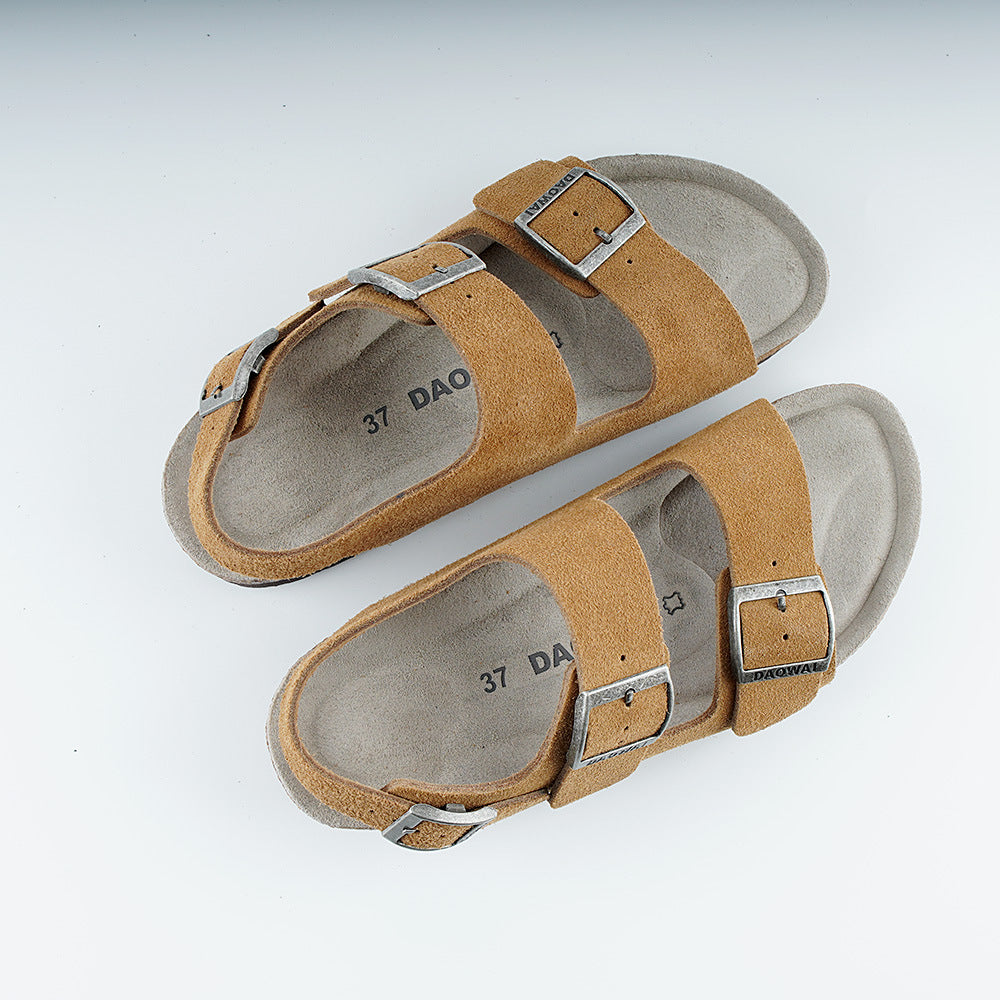 Women's & Men's Outside The Island Double Buckle Suede Sandals