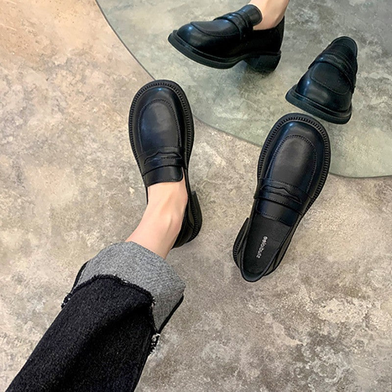 Women's Platform Round Toe Summer Retro Slip-on Loafers
