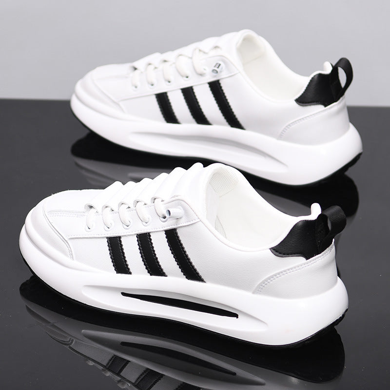 Men's Breathable White Board Couple Heightened Green Casual Shoes