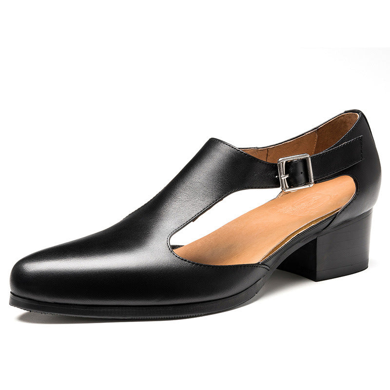 Men's Closed Toe Roman Pointed High Hollow Top Sandals
