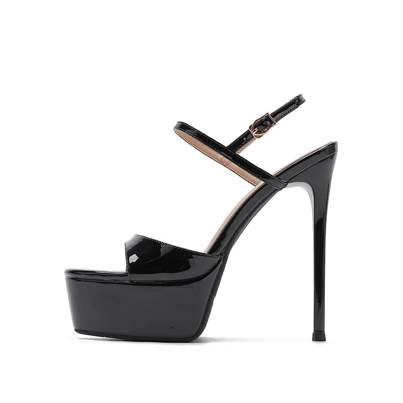 Women's Square Toe High Not Tired Feet Waterproof Platform Heels