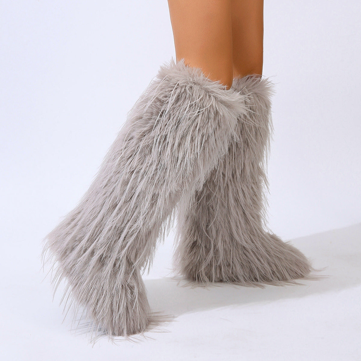 Women's Winter Niche Tassel Long Fur Fashionable Snow Boots