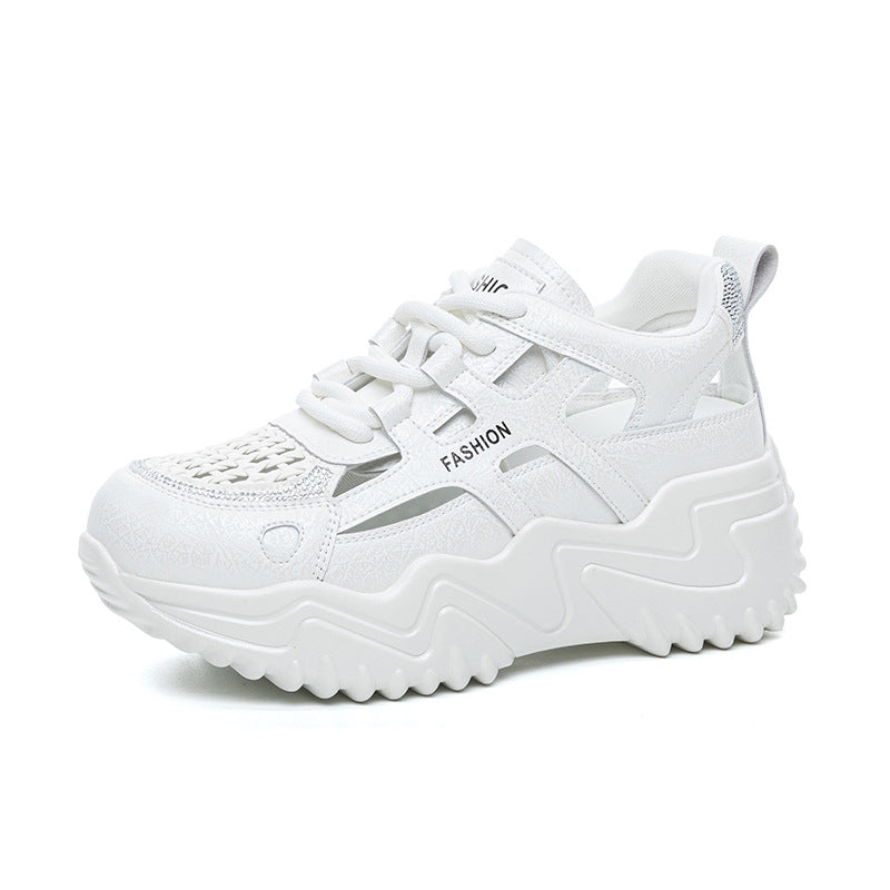 Women's Increasing Insole Closed Toe Super Hot Summer Hollow Breathable Sneakers