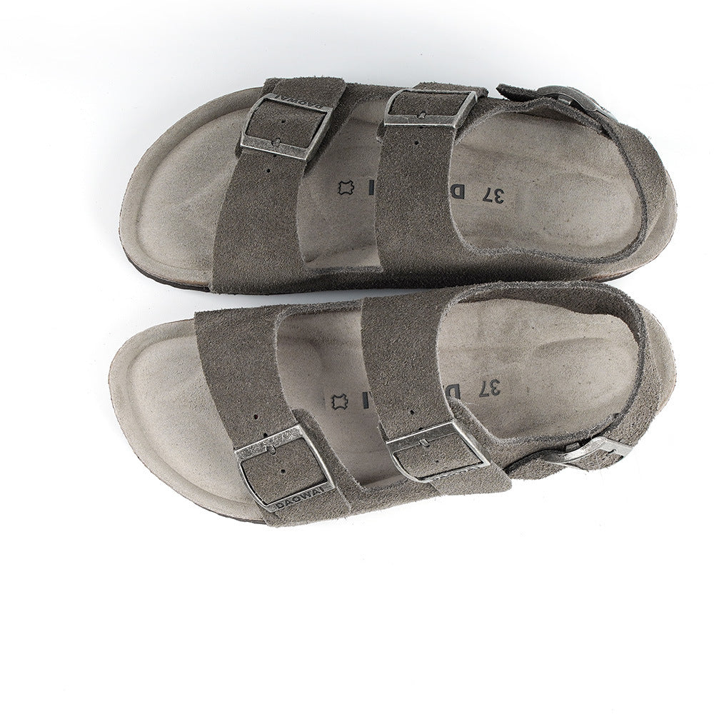 Women's & Men's Outside The Island Double Buckle Suede Sandals