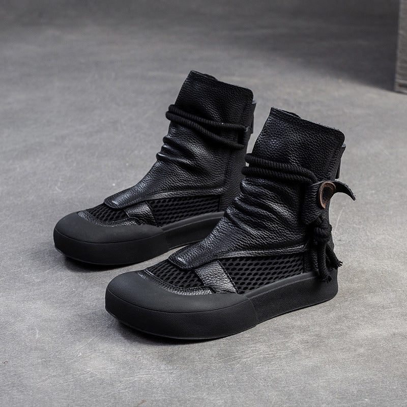 Women's Breathable Retro Back Zipper Roman Style Sandals