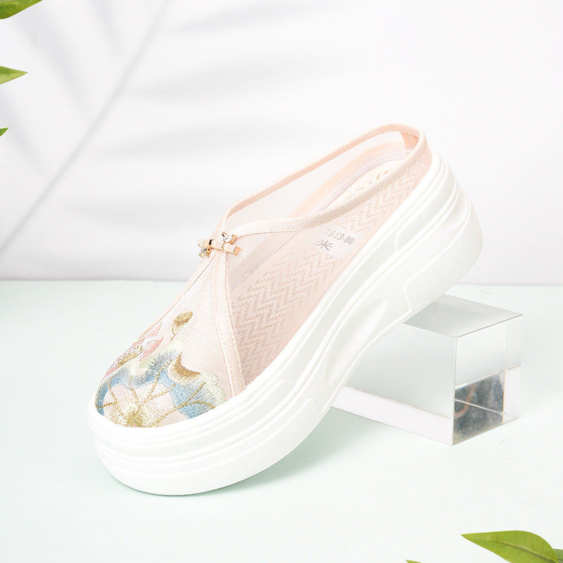 Women's Bottom Pumps Chinese Thick Skirt Increased Slippers