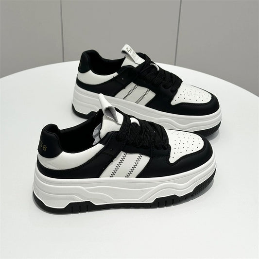 Women's Platform White Spring Black Lightweight Trendy Sneakers