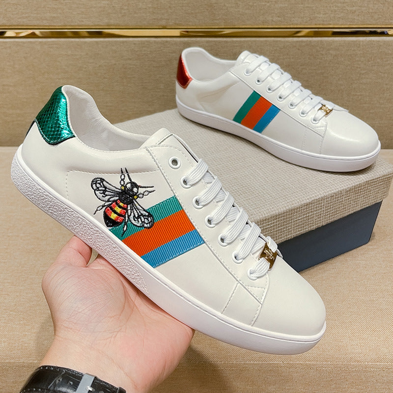Men's Little Bee White High Version Quality Sneakers