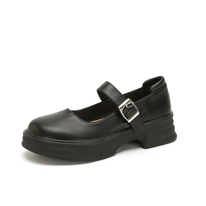 Women's Jane Spring Chunky Round Head Pumps Platform Loafers