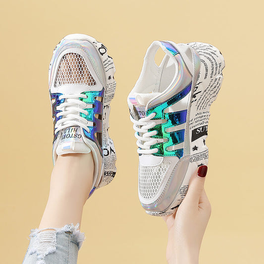 Women's Toe Summer Versatile Niche Platform Mesh Surface Hollowed Leisure Sandals