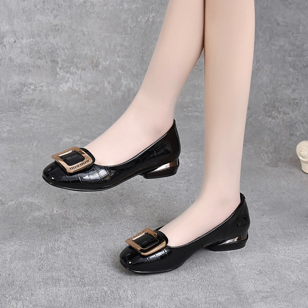 Women's Flat Pumps Low-cut Genuine Soft Slip-on Women's Shoes