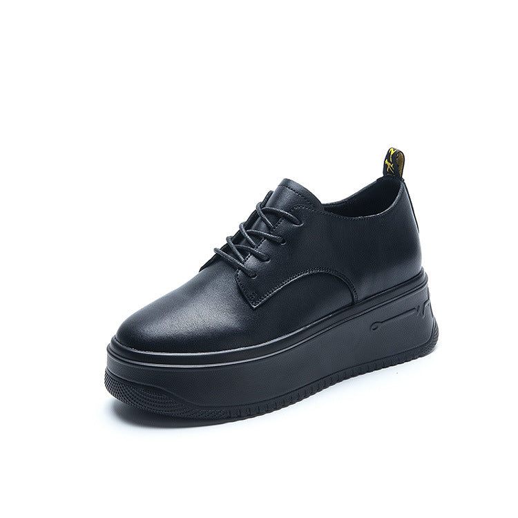 Women's Platform Muffin Height Increasing Insole Solid Color Red Single Tide Women's Casual Shoes