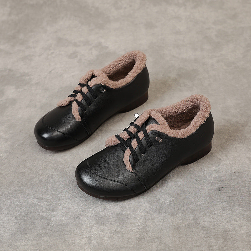 Cotton Flat Plus Size Fluffy Round Women's Shoes